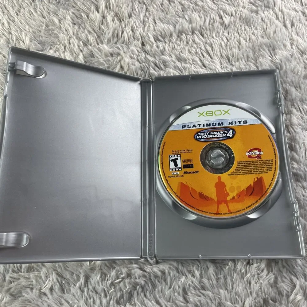 Tony Hawk's Pro Skater 4 (Microsoft Xbox, 2003) Platinum Hits Disc and Case